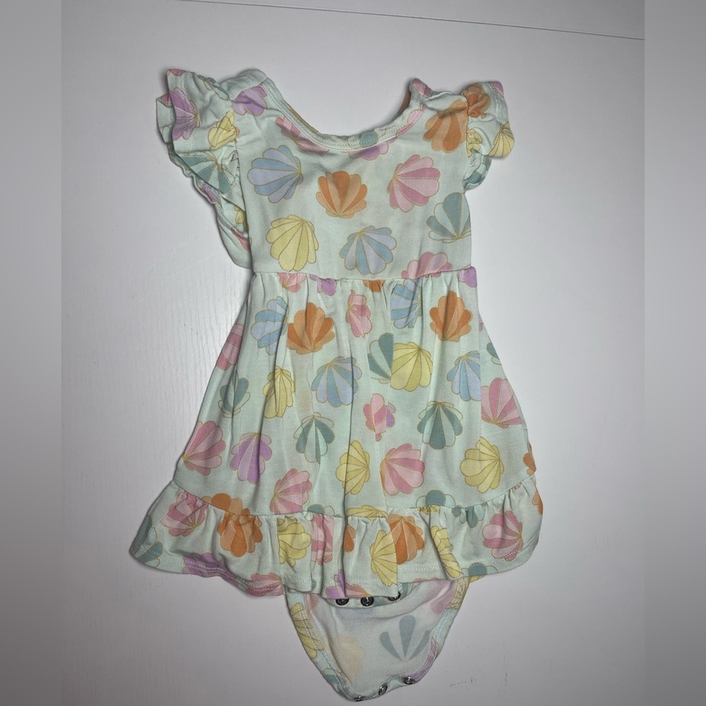 Posh Peanut Seashell Tie-Back Twirl Dress
